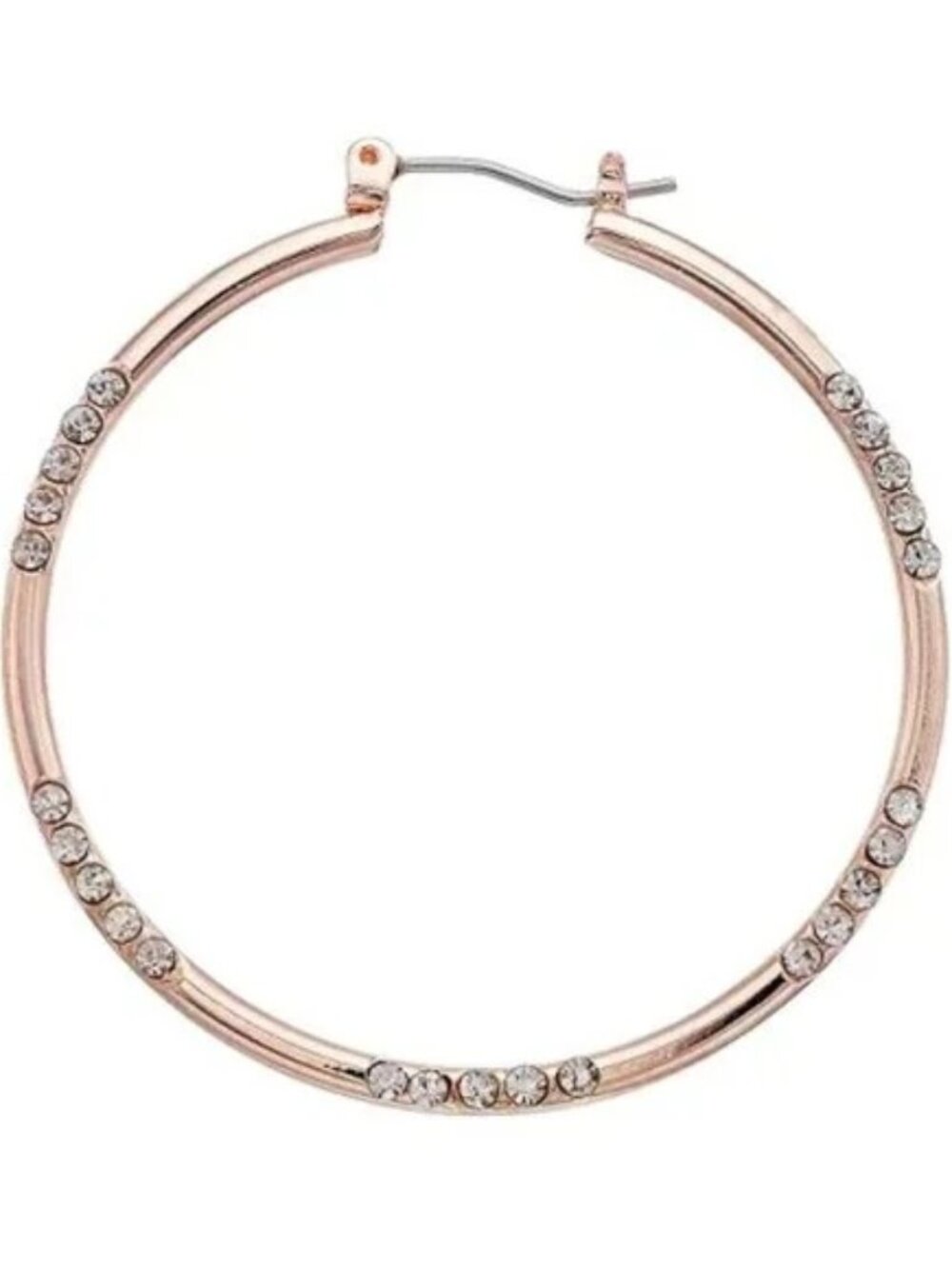VERA WANG Mod/Contemporary Rose Gold/Clear Crystal Hoop Earrings**NEW!
